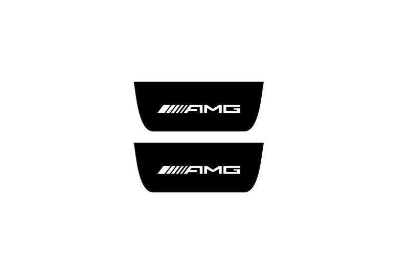 Mercedes ML W164 2005-2011 Illuminated Matte Sill Plates with logo AMG Mercedes Led Door Sills PRO opdesign