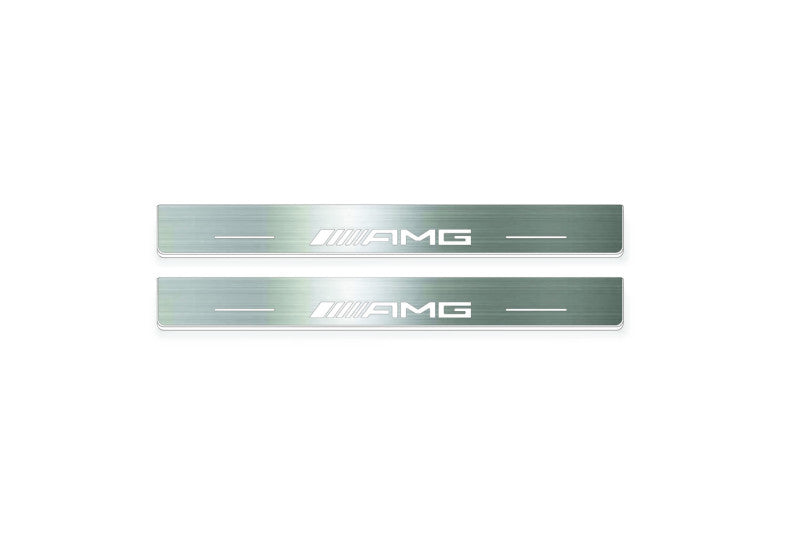 Mercedes E W210 Stainless Steel LED Door Sills – AMG Logo