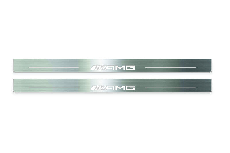 Mercedes E W210 Stainless Steel LED Door Sills – AMG Logo