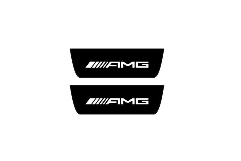 illuminated door sill protectors for Mercedes G-Class W464 2018+ stainless steel with AMG logo