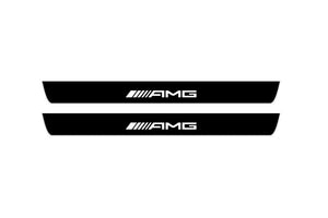 Mercedes S-Class W222 2013-2020 Illuminated Matte Sill Plates with logo AMG Mercedes Led Door Sills PRO opdesign