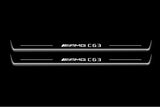 stainless steel LED door sill plates for Mercedes C W205 Coupe 2014+ with AMG С63 logo