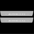 Illuminated LED Door Sill Tread Plates Mercedes E W213 2016-2023 With AMG E43 Logo Mercedes Led Door Sills opdesign