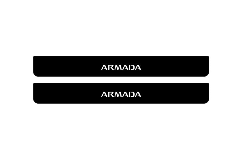 stainless steel door sill plates for Nissan Armada II 2017+ with Armada logo