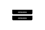 Nissan Armada II 2017+ stainless steel illuminated door sill protectors with Armada logo