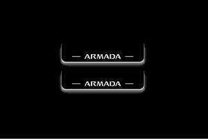 Nissan Armada II Y62 Stainless Steel LED Door Sills – Armada Logo