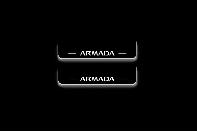 Nissan Armada II Y62 Stainless Steel LED Door Sills – Armada Logo