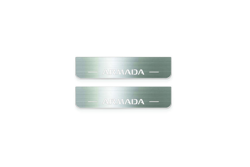 Nissan Armada II Y62 Stainless Steel LED Door Sills – Armada Logo