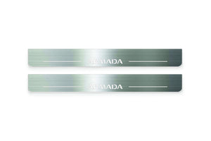 Nissan Armada II Y62 Stainless Steel LED Door Sills – Armada Logo