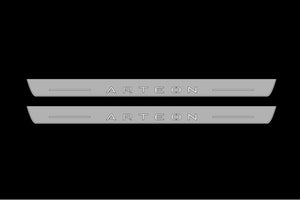 Illuminated LED Door Sill Tread Plates Volkswagen Arteon 2017+ With Arteon Logo Volkswagen Led Door Sills opdesign