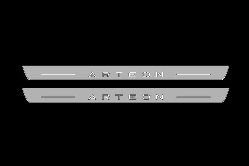 Illuminated LED Door Sill Tread Plates Volkswagen Arteon 2017+ With Arteon Logo Volkswagen Led Door Sills opdesign