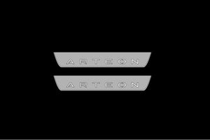 Illuminated LED Door Sill Tread Plates Volkswagen Arteon 2017+ With Arteon Logo Volkswagen Led Door Sills opdesign