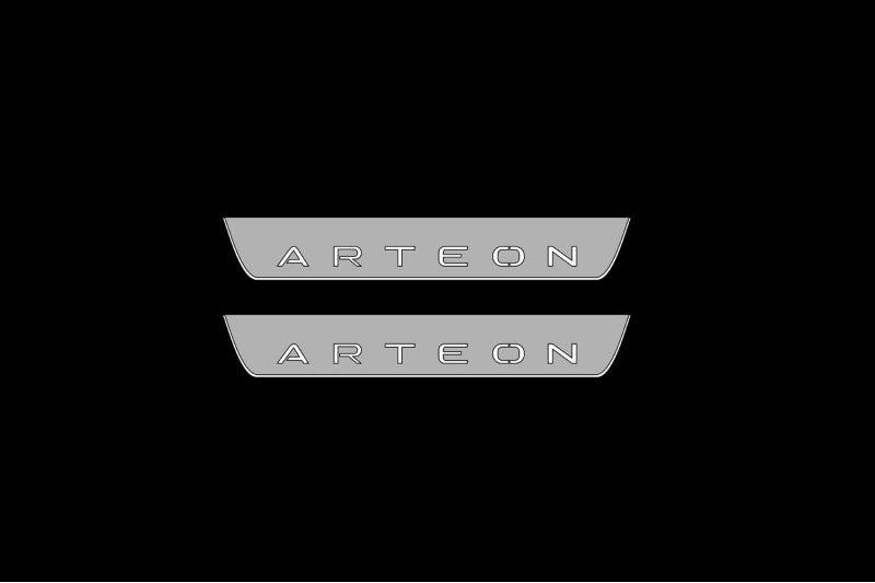 Illuminated LED Door Sill Tread Plates Volkswagen Arteon 2017+ With Arteon Logo Volkswagen Led Door Sills opdesign