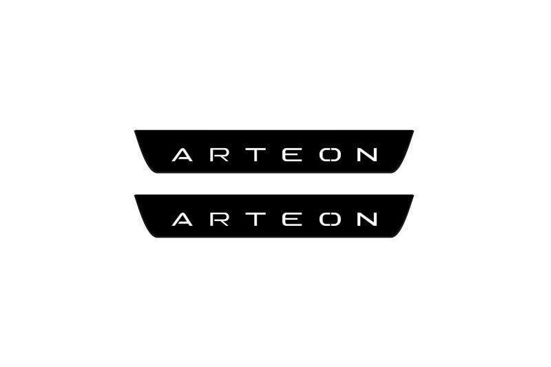 illuminated door sill protectors Volkswagen Arteon 2017+ in stainless steel with Arteon logo