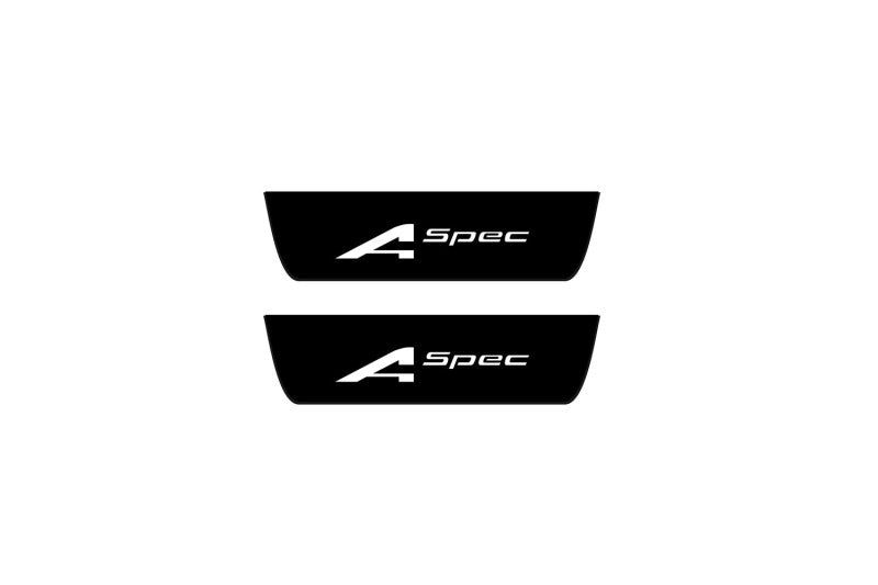 Acura TLX I 2015+ stainless steel illuminated entry guards with A-Spec logo