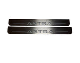 Opel Astra H 2004+ LED door sill plates in stainless steel with Astra logo