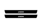 Mitsubishi ASX I 2010+ stainless steel illuminated door sill protectors with ASX logo