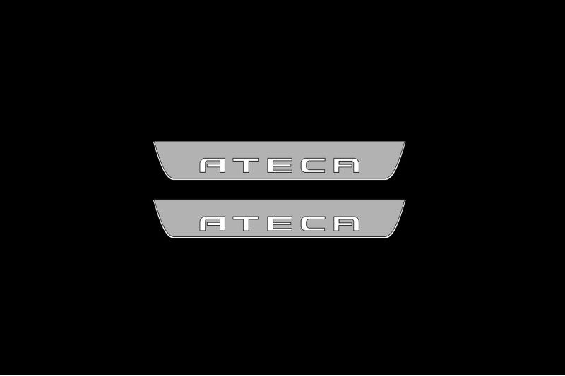 Illuminated LED Door Sill Tread Plates Seat Ateca 2016+ With Ateca Logo Seat Led Door Sills opdesign