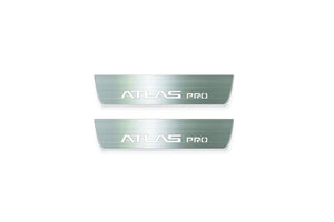 Geely Atlas Pro 2022+ LED Door Sills Illuminated Scuff Atlas Pro Logo Stainless Steel Entry Guards Door Sills Decoin