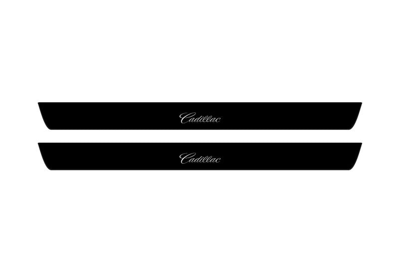 illuminated door sill protectors Cadillac ATS Coupe 2014+ stainless steel with Cadillac logo