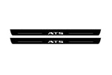 Cadillac ATS Coupe 2015+ stainless steel illuminated entry guards with ATS logo