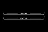 Cadillac ATS Coupe 2015+ LED door sill plates stainless steel with ATS logo