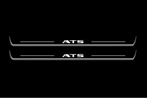 Cadillac ATS Coupe 2015+ LED Door Sills Illuminated Scuff ATS Logo Stainless Steel Entry Guards