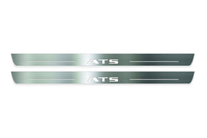 Cadillac ATS Coupe 2015+ LED Door Sills Illuminated Scuff ATS Logo Stainless Steel Entry Guards