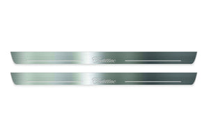 Cadillac ATS Coupe 2015+ LED Door Sills Illuminated Scuff Cadillac Logo Stainless Steel Entry Guards