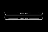 stainless steel LED door sill plates with Audi A3 8V 2012+ with Audi A3 logo