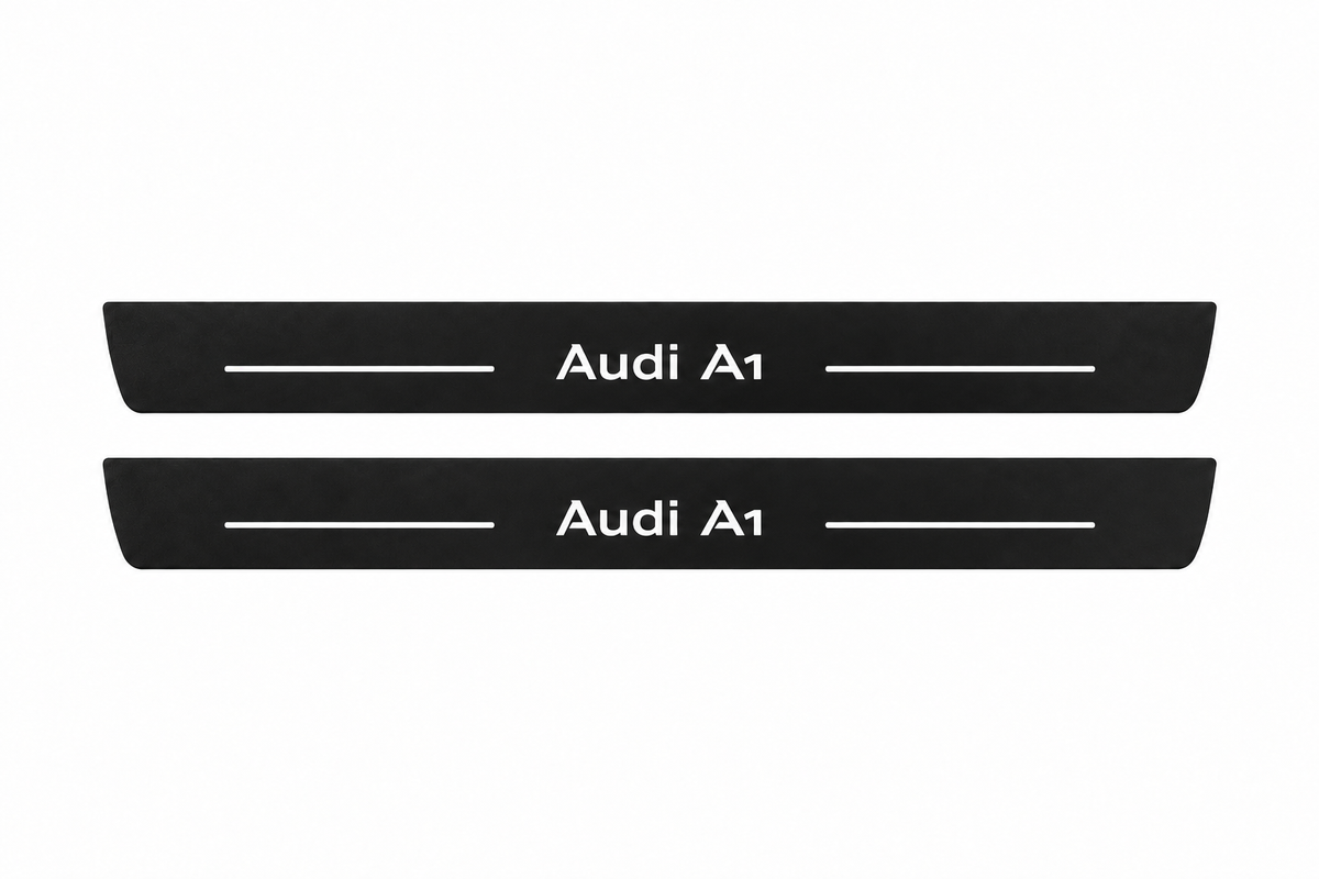 Audi A1 8X flat Matte PRO LED door sills with Audi A1 design