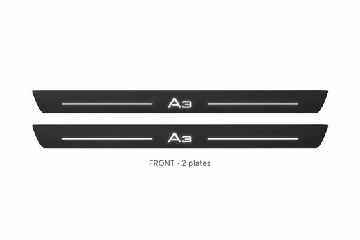 Audi A3 8V 2012–2020 — Matte PRO LED Door Sills — A3 Logo