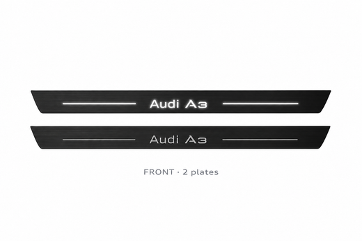 Audi A3 8V 2012–2020 — Matte PRO LED Door Sills — Audi A3 Logo