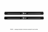 Audi A4 Sedan 8K2 Matte PRO catalogue illustration: two flat black FRONT plates with illuminated S4 lettering and top lines on white; not exact dimensions