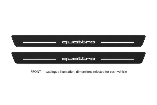Audi A6 Sedan 4A2 2018–2025 — Matte PRO LED Door Sills — Quattro Logo