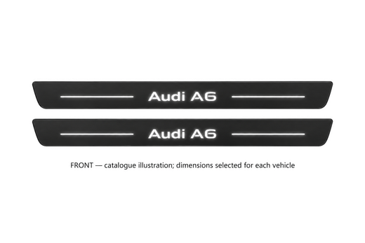Audi A6 Sedan 4F2 2004–2011 — Matte PRO LED Door Sills — Audi A6 Logo
