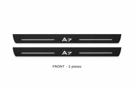 Audi A7 Sportback 4G8 2010–2018 — Matte PRO LED Door Sills — A7 Logo