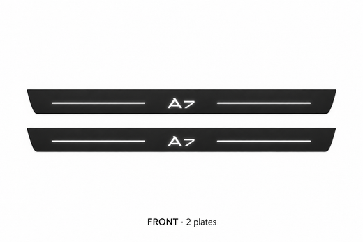 Audi A7 Sportback 4K8 2018–2025 — Matte PRO LED Door Sills — A7 Logo