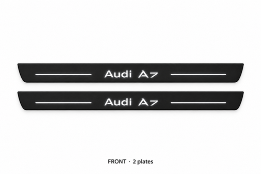 Audi A7 Sportback 4K8 2018–2025 — Matte PRO LED Door Sills — Audi A7 Logo