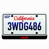 Audi A8 illuminated LED badge beneath an illustrative US license plate; plate not included