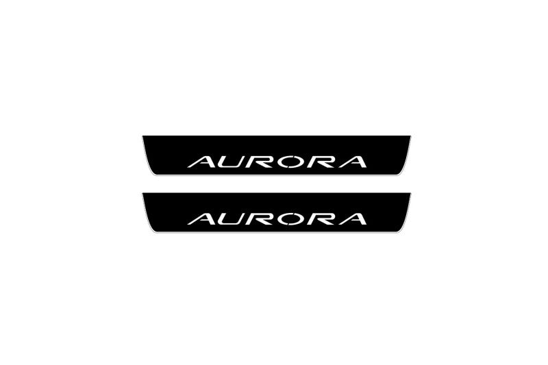 Oldsmobile Aurora I 1995-1999 LED Door Sills LED Door Sills Illuminated Scuff Aurora Logo Stainless Steel Entry Guards Door Sills opdesign