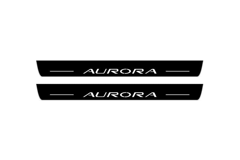 Oldsmobile Aurora I 1995-1999 LED Door Sills LED Door Sills Illuminated Scuff Aurora Logo Stainless Steel Entry Guards Door Sills opdesign