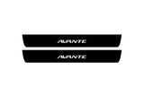 illuminated door sill protectors Hyundai Avante VI AD 2015+ stainless steel with Avante logo