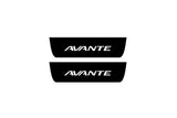 stainless steel illuminated door sill protectors for Hyundai Avante VI AD 2015+ with Avante logo