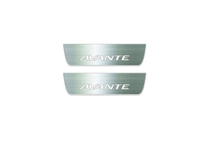 Hyundai Avante VI AD 2015-2020 LED Door Sills Illuminated Scuff Avante Logo Stainless Steel Entry Guards Door Sills Decoin