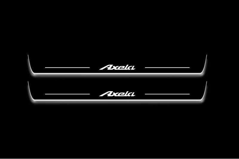 Mazda 3 III 2013+ Stainless Steel LED Door Sills – Axela Logo