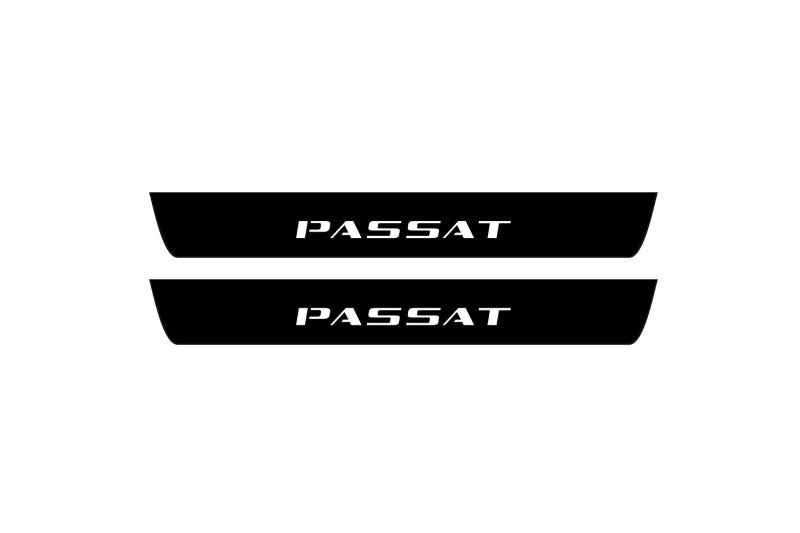 illuminated door sill protectors for Volkswagen Passat B7 USA 2011+ with Passat logo