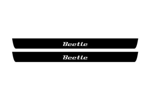 Volkswagen Beetle 2010+ Illuminated Matte Sill Plates with logo Beetle Volkswagen Led Door Sills PRO opdesign