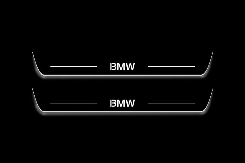 BMW 5 G30 2017+ stainless steel LED door sill plates with BMW logo