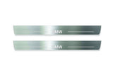LED door sill plates BMW 5 E60 2003+ in stainless steel with BMW logo
